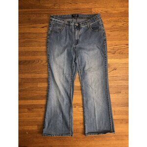 Angels Women's Embellished Butterfly Embroidery Baggy Jeans Faded Size 18